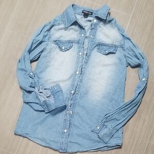Audrey Ann Light Blue Button Down Shirt